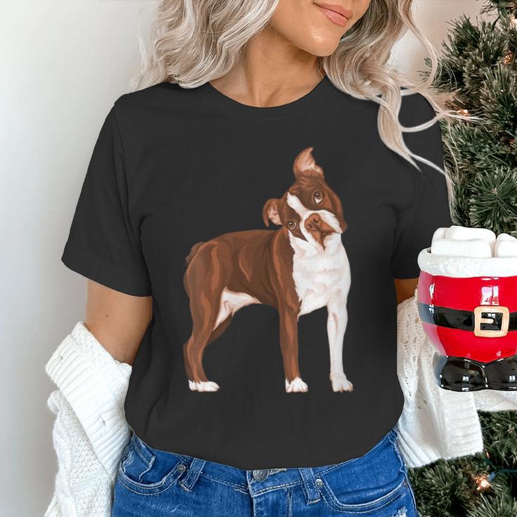 Red Boston Terrier Dog Unisex T-Shirt, gift for family, gift for coworker