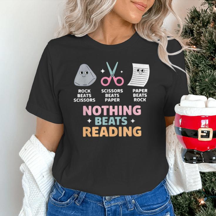 Rock Paper Scissors Teacher Librarian Nothing Beats Reading Unisex T-Shirt, gift for family, gift for coworker Rock Paper Scissors Teacher Librarian Nothing Beats Reading Unisex T-Shirt, gift for family, gift for coworker