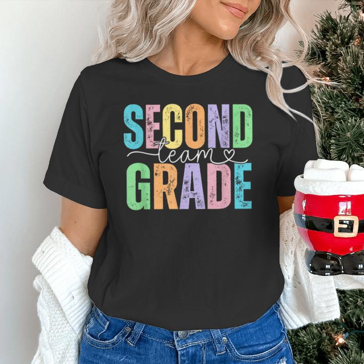 Second Grade Team Heart Teacher Student Back To School Girls Unisex T-Shirt, gift for family, gift for coworker