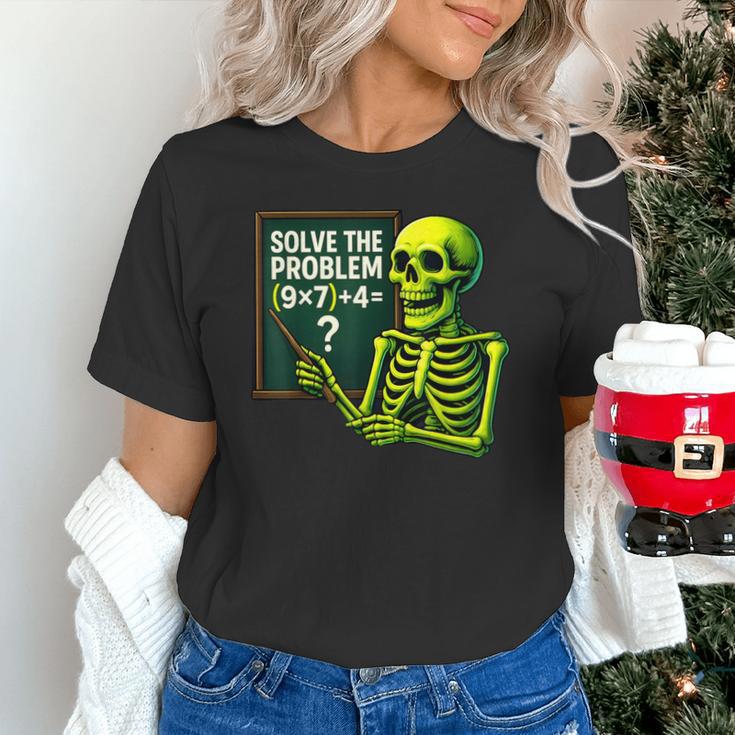 Solve The Problem Skeleton Teacher Halloween Math Six Seven Unisex T-Shirt, gift for family, gift for coworker Solve The Problem Skeleton Teacher Halloween Math Six Seven Unisex T-Shirt, gift for family, gift for coworker