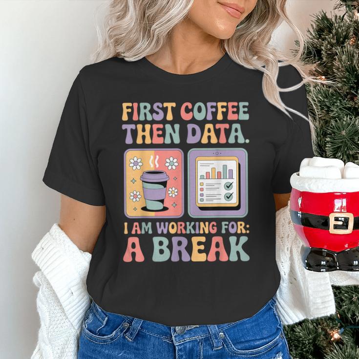 Special Education First Coffee Then Data Retro SPED Teacher Unisex T-Shirt, gift for family, gift for coworker Special Education First Coffee Then Data Retro SPED Teacher Unisex T-Shirt, gift for family, gift for coworker
