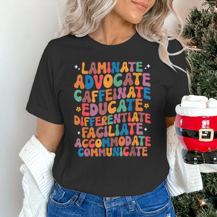 Sped Caffeinate Advocate Laminate Educate Teacher Men Women Kids Unisex T-Shirt, gift for family, gift for coworker