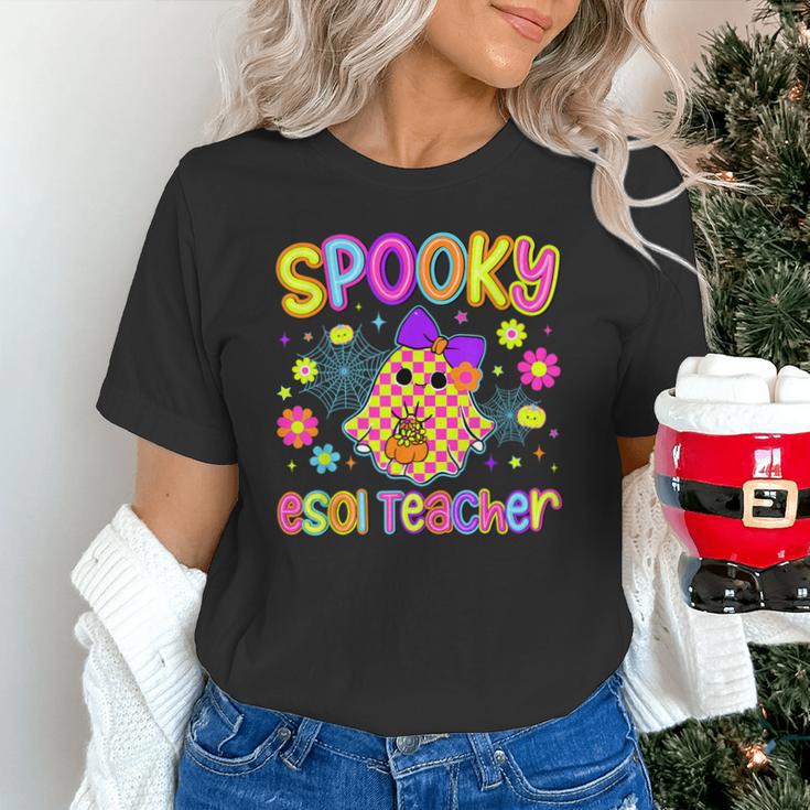 Spooky ESOL Teacher Halloween ESOL Teaching Coquette Unisex T-Shirt, gift for family, gift for coworker