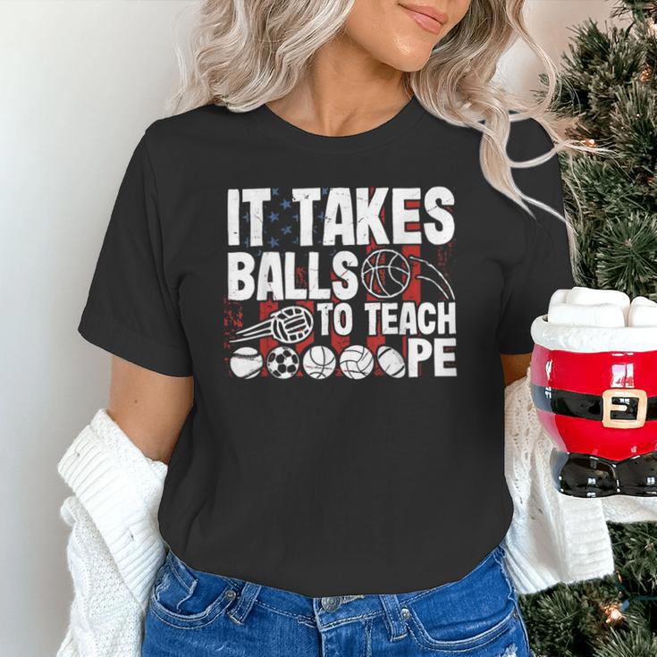It Takes Balls To Teach Pe Teacher Chaos Coordinator US Flag Unisex T-Shirt, Pe Teacher Shirts, gift for family, gift for coworker It Takes Balls To Teach Pe Teacher Chaos Coordinator US Flag Unisex T-Shirt, Pe Teacher Shirts, gift for family, gift for coworker