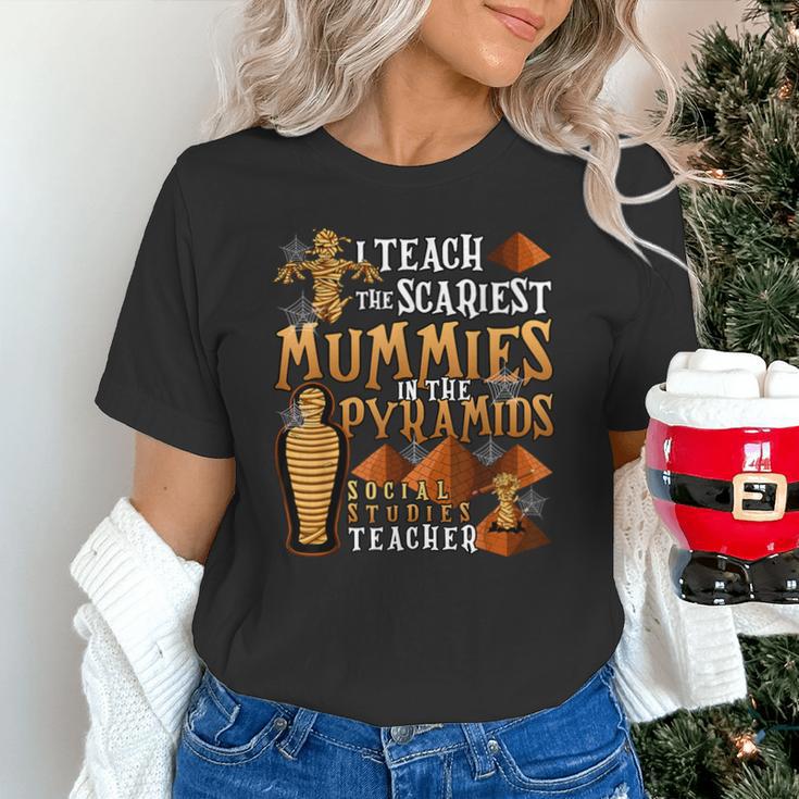 Teach The Scariest Mummies Halloween Social Studies Teacher Men Women Unisex T-Shirt, gift for family, gift for coworker