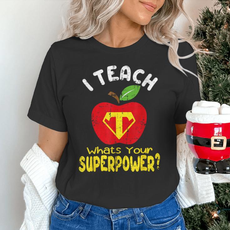I Teach What's Your Superpower Superhero Teacher Unisex T-Shirt, gift for family, gift for coworker