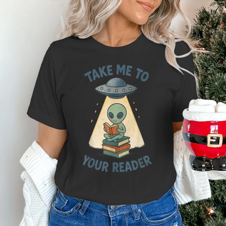 Teacher Alien Books UFO Reading Take Me To Your Reader Unisex T-Shirt, gift for family, gift for coworker Teacher Alien Books UFO Reading Take Me To Your Reader Unisex T-Shirt, gift for family, gift for coworker