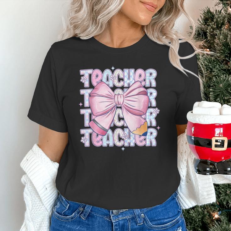 Teacher Bow Pencil Flowers Teacher Back To School Unisex T-Shirt, gift for family, gift for coworker Teacher Bow Pencil Flowers Teacher Back To School Unisex T-Shirt, gift for family, gift for coworker