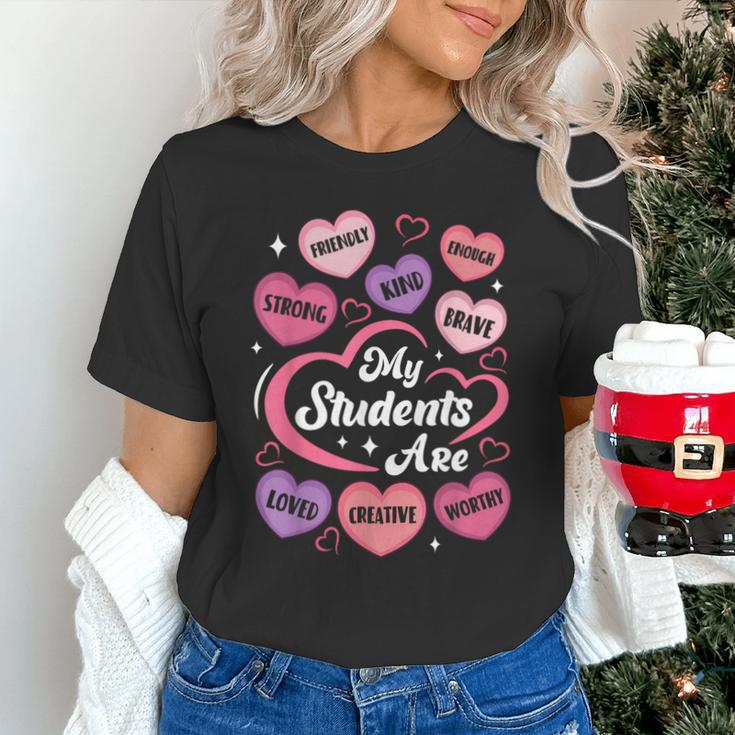 Teacher Positive Affirmations Candy Heart Valentine's Day Unisex T-Shirt, gift for family, gift for coworker Teacher Positive Affirmations Candy Heart Valentine's Day Unisex T-Shirt, gift for family, gift for coworker