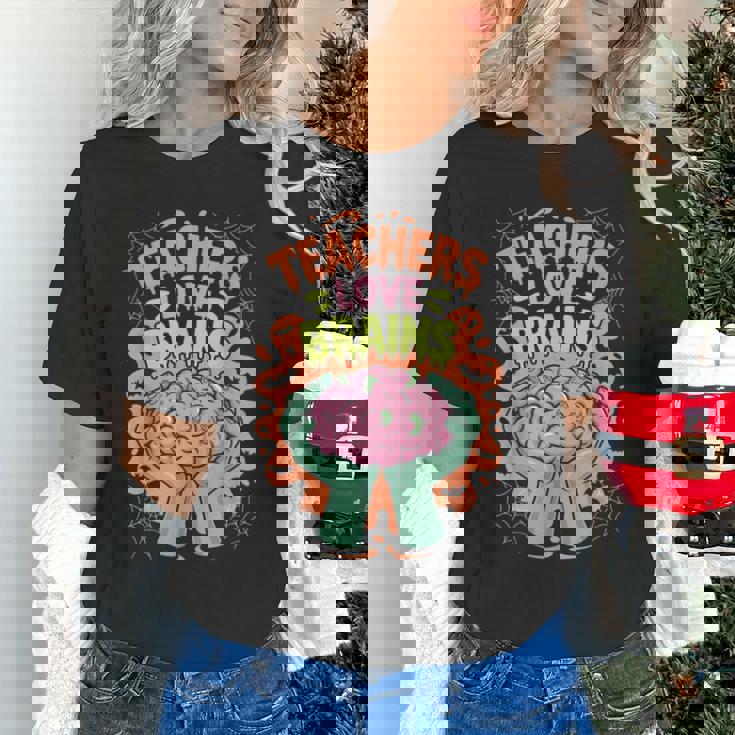 Teacher Teachers Love Brains Halloween Men Women Unisex T-Shirt, gift for family, gift for coworker