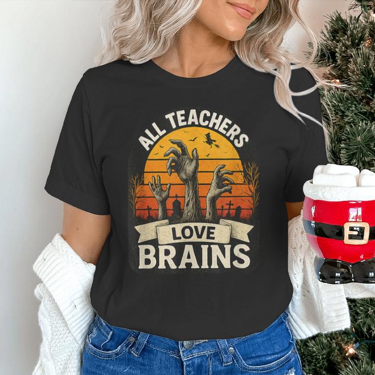 Teacher All Teachers Love Brains Halloween Unisex T-Shirt, gift for family, gift for coworker