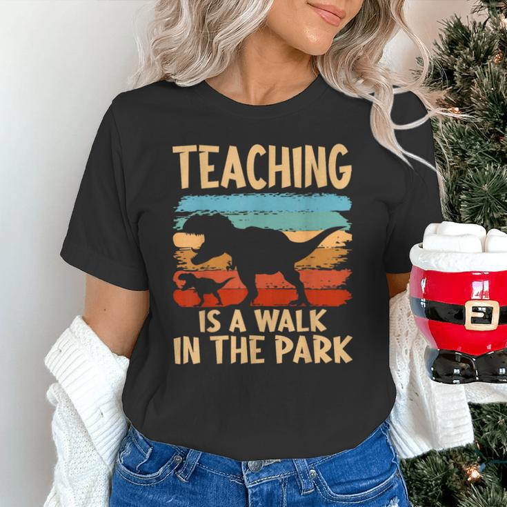 Teaching Is a Walk In Park Dinosaur Teacher Unisex T-Shirt, gift for family, gift for coworker Teaching Is a Walk In Park Dinosaur Teacher Unisex T-Shirt, gift for family, gift for coworker