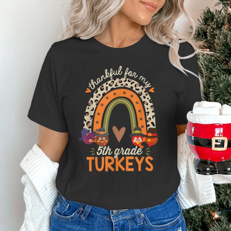 Thankful For My 5th Grade Turkeys Thanksgiving Teacher Unisex T-Shirt, gift for family, gift for coworker