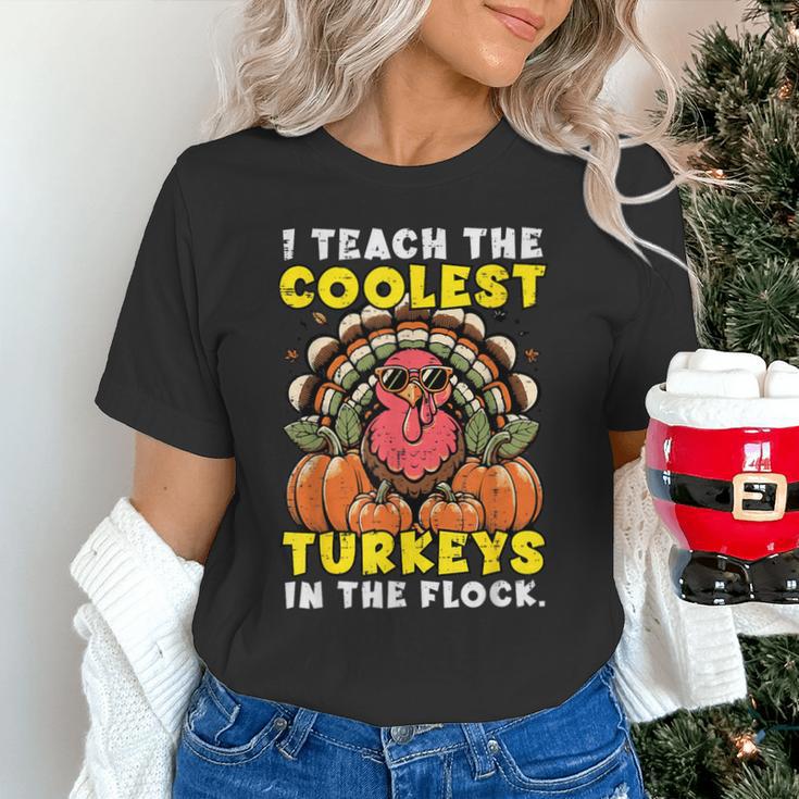 Thanksgiving I Teach Coolest Turkeys Teacher Fall Women Men Unisex T-Shirt, gift for family, gift for coworker