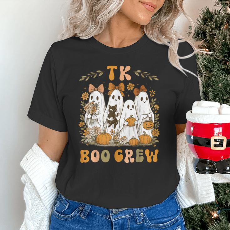 TK Boo Crew Preppy Halloween Floral Ghost TK Teacher Team TK Unisex T-Shirt, gift for family, gift for coworker