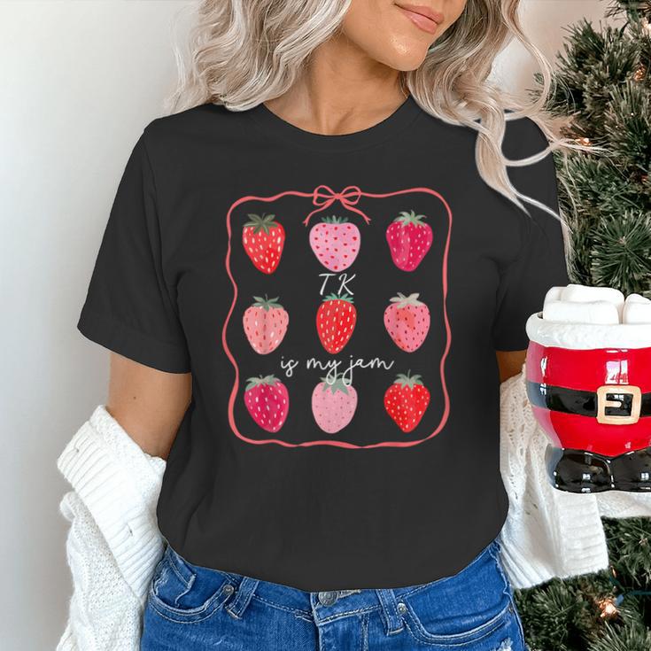 TK Is My Jam Transitional Kindergarten TK Teacher Strawberry Unisex T-Shirt, gift for family, gift for coworker