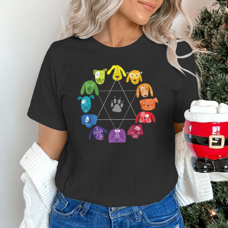 Unique For Artists By ADS Color Wheel Educational Art Teacher Dog Themed Artist Small Unisex T-Shirt, gift for family, gift for coworker