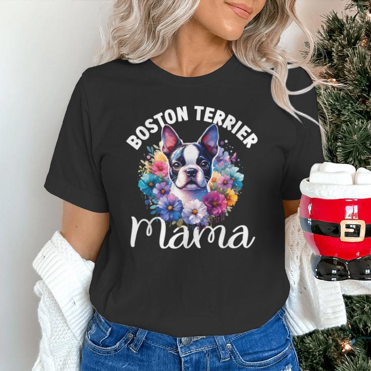 Watercolor Floral Boston Terrier Mama Dog Lover Mother's Day For Men Women Girls Kids Unisex T-Shirt, gift for family, gift for coworker
