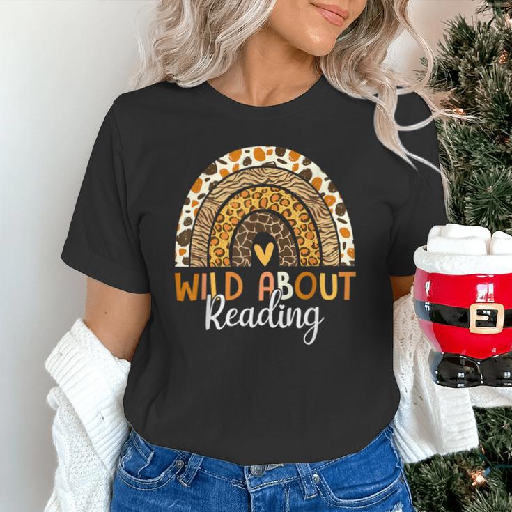 Wild About Reading Teacher Back To School Leopard Rainbow Unisex T-Shirt, gift for family, gift for coworker Wild About Reading Teacher Back To School Leopard Rainbow Unisex T-Shirt, gift for family, gift for coworker