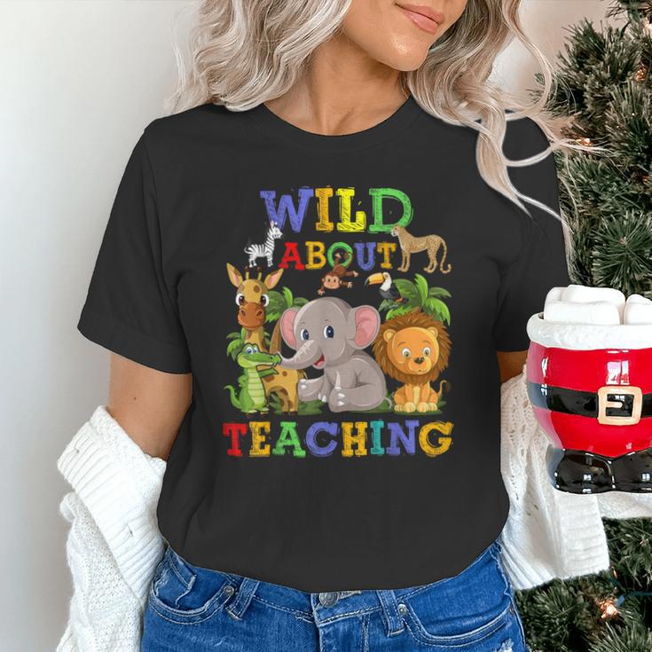 Wild About Teaching Safari Jungle School Teacher Unisex T-Shirt, gift for family, gift for coworker