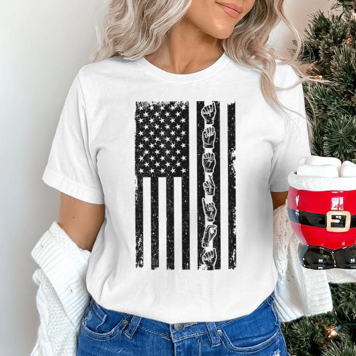 ASL Flag Sign Language Deaf ASL Teacher For Men Women Unisex T-Shirt, gift for family, gift for coworker