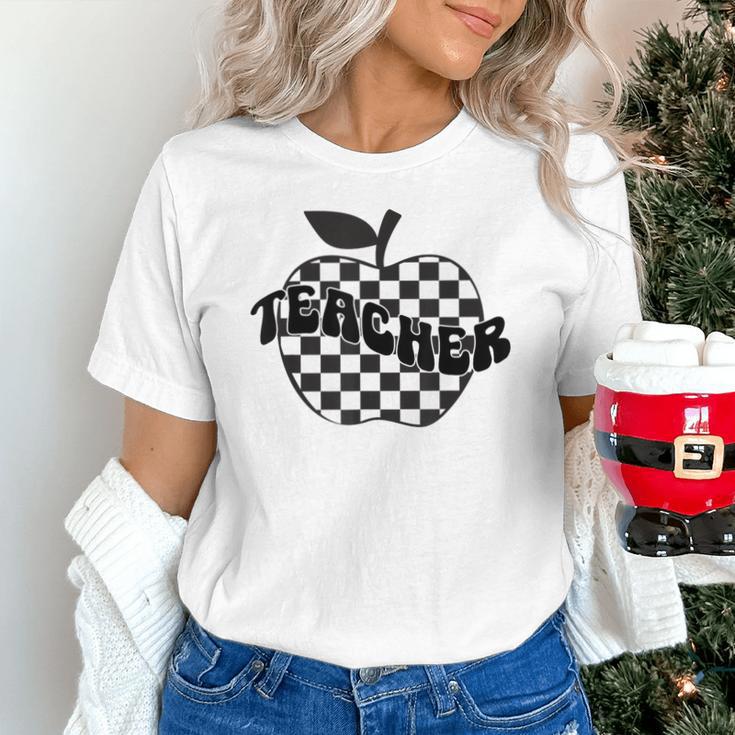Back To School Checkered Apple Teacher Checkerboard Teacher For Men Women Girls Kids Unisex T-Shirt, gift for family, gift for coworker Back To School Checkered Apple Teacher Checkerboard Teacher For Men Women Girls Kids Unisex T-Shirt, gift for family, gift for coworker