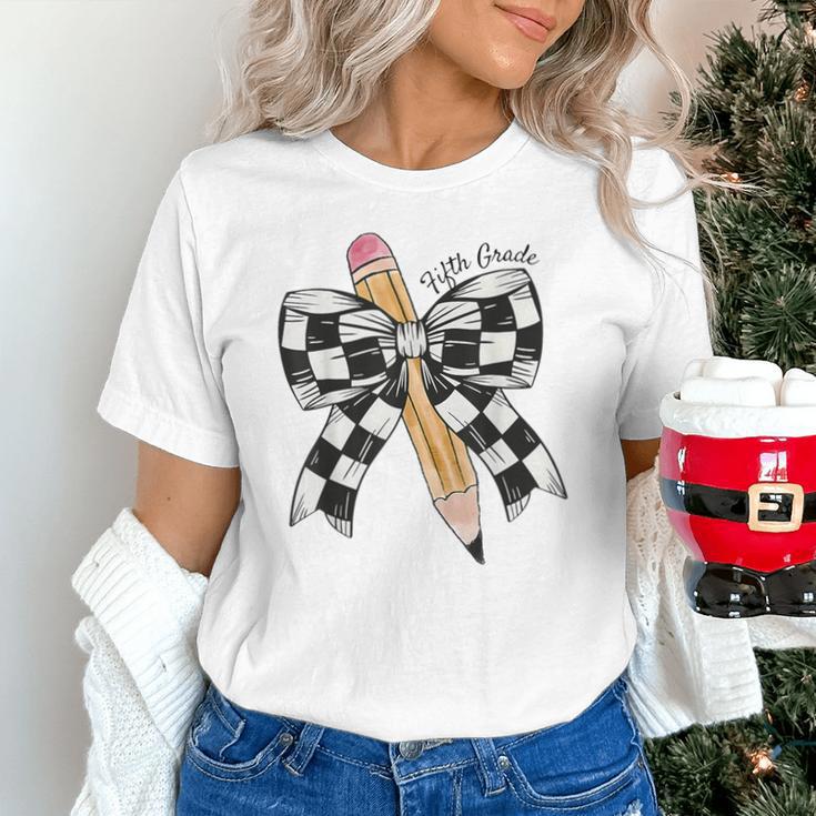 Back To School Hello Fifth Grade Teacher Coquette Pencil Bow Unisex T-Shirt, gift for family, gift for coworker Back To School Hello Fifth Grade Teacher Coquette Pencil Bow Unisex T-Shirt, gift for family, gift for coworker