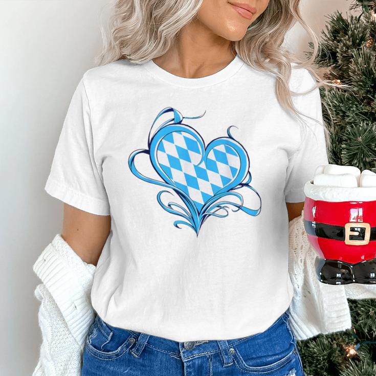 Bavarian Flag As Heart Blue Diamond Bavaria Unisex T-Shirt, gift for family, gift for coworker