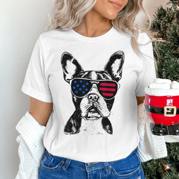 Boston Terrier Dog 4th July America USA Flag Men Women Kids Unisex T-Shirt, Boston Terrier 4th Of July Shirts, gift for family, gift for coworker