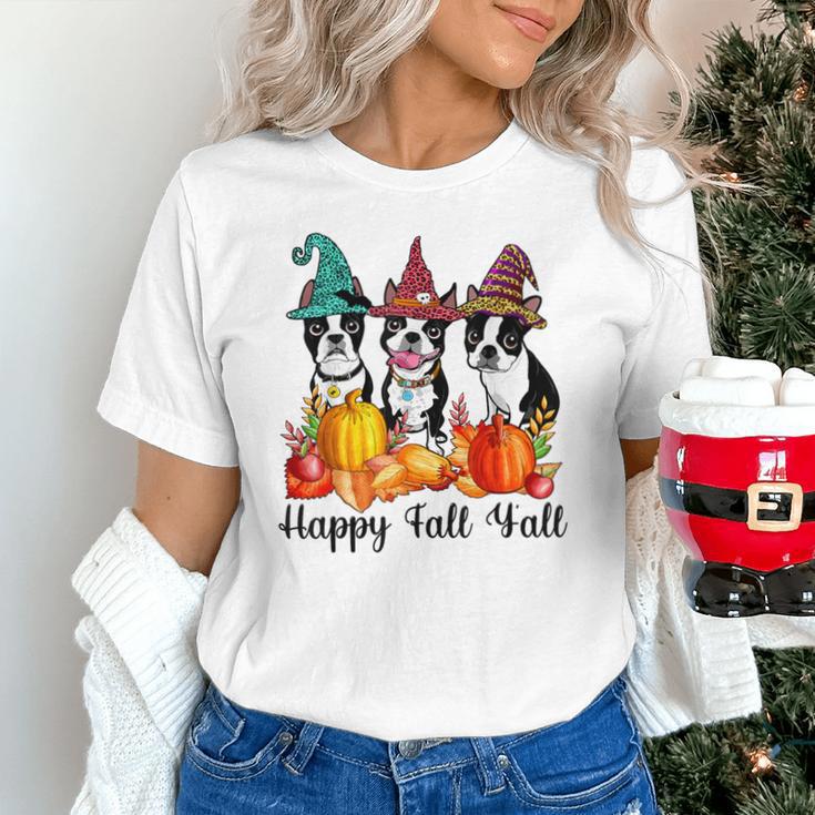 Boston Terrier Dog Lover Fall Ya'Ll Halloween Costume Men Women Unisex T-Shirt, Boston Terrier Halloween Shirts, gift for family, gift for coworker