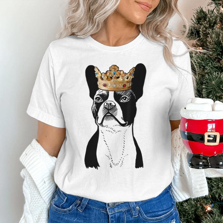 Boston Terrier Dog Wearing Crown For Men Women Girls Kids Unisex T-Shirt, gift for family, gift for coworker