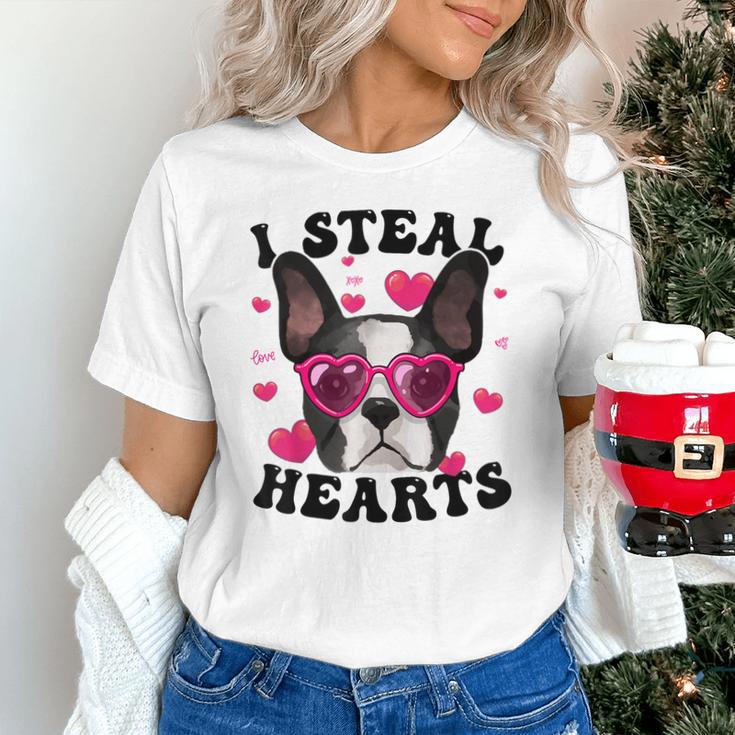Boston Terrier Heart Glasses Girls Bostie Valentines Day Unisex T-Shirt, gift for family, gift for coworker