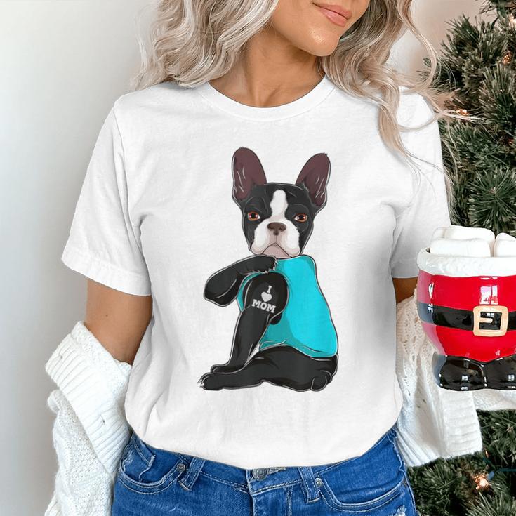 Boston Terrier I Love Mom Apparel Unisex T-Shirt, Boston Terrier Mom Shirts, gift for family, gift for coworker