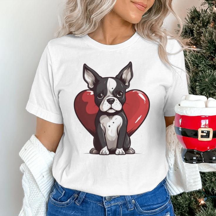 Boston Terrier Mom Dad Bostie Dog Lover Valentines Day Unisex T-Shirt, Boston Terrier Dad Shirts, Boston Terrier Mom Shirts, gift for family, gift for coworker