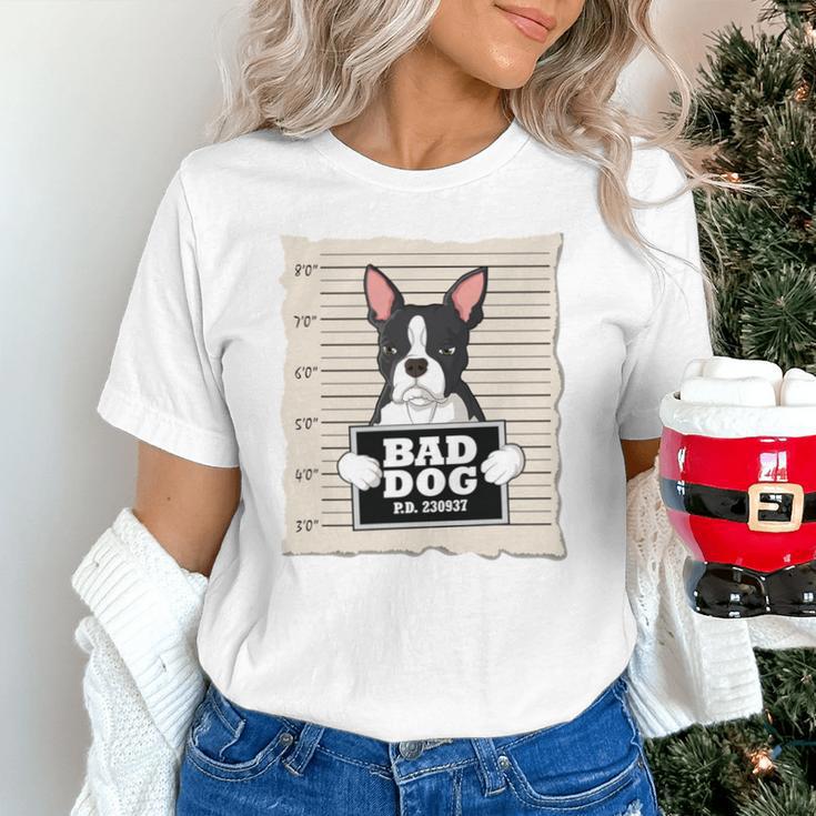 Boston Terrier Mug Shot Guilty Dog Unisex T-Shirt, gift for family, gift for coworker