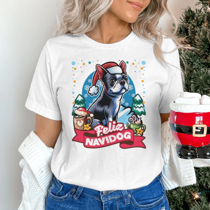 Boston Terrier Santa Claus Coffee Mug Merry Christmas Dogs Unisex T-Shirt, Boston Terrier Christmas Shirts, gift for family, gift for coworker