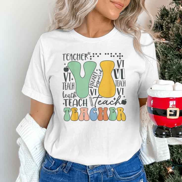 Braille Teacher Of The Visually Impaired Groovy VI Teacher Unisex T-Shirt, Groovy Teacher Shirts, gift for family, gift for coworker