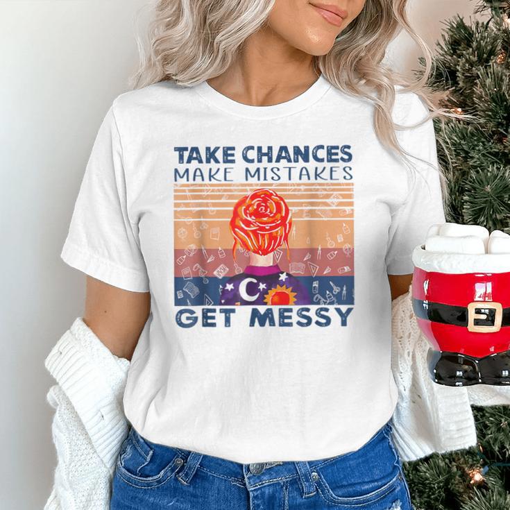 Take Chances Make Mistakes Get Messy Vintage Teacher Life Unisex T-Shirt, gift for family, gift for coworker Take Chances Make Mistakes Get Messy Vintage Teacher Life Unisex T-Shirt, gift for family, gift for coworker