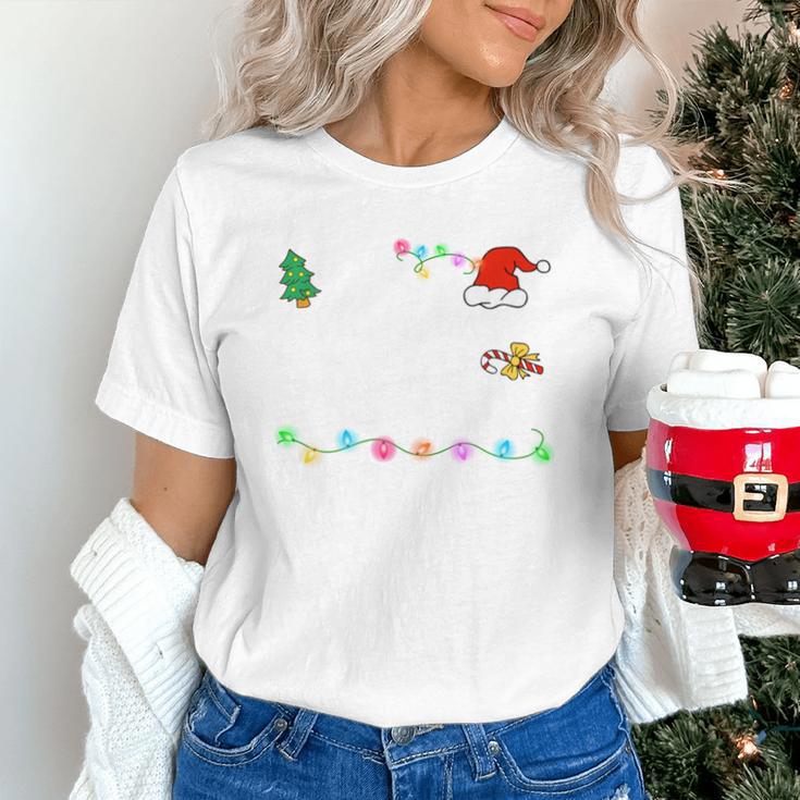 Is It Christmas Break Yet Teacher Xmas Light Santa Hat Unisex T-Shirt, gift for family, gift for coworker