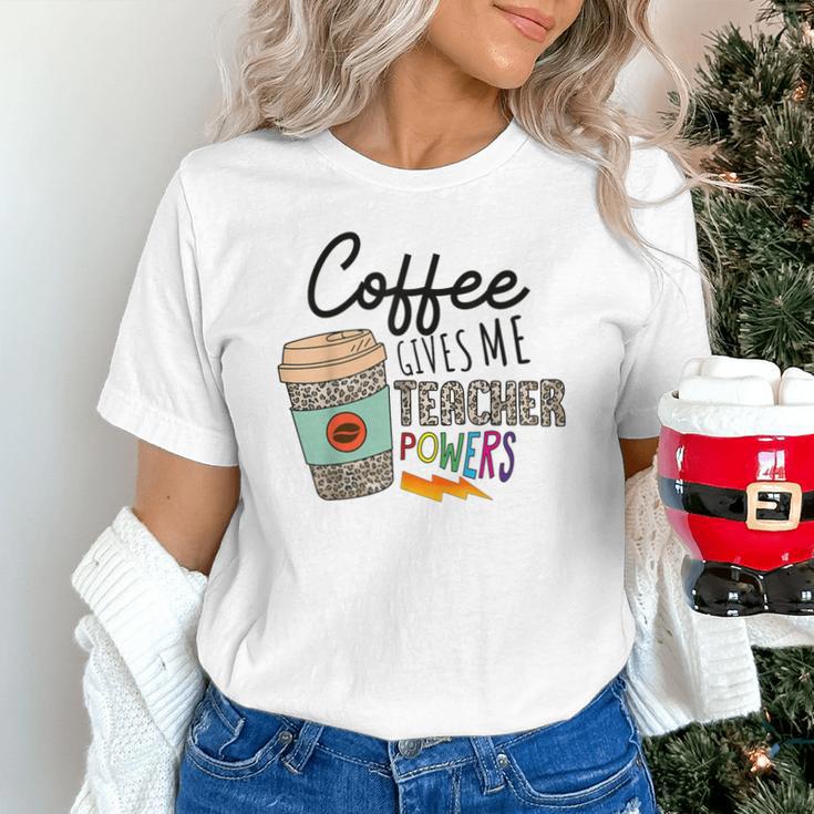 Coffee Gives Me Teacher Power Teacher Elementary Women Unisex T-Shirt, gift for family, gift for coworker