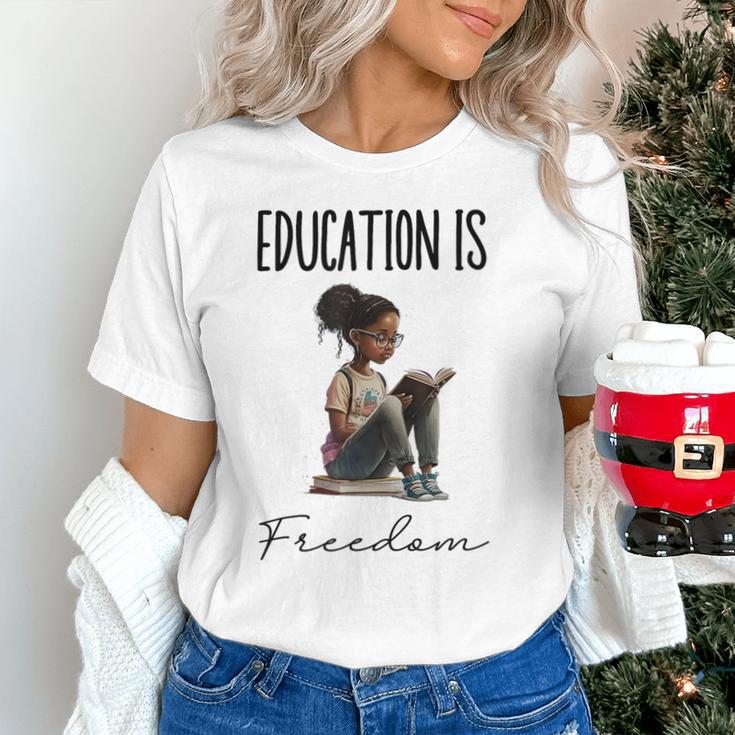 Education Is Freedom Teacher Books Black History Month Unisex T-Shirt, History Teacher Shirts, gift for family, gift for coworker