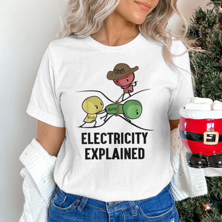 Electricity Explained Physics Nerd I Teacher School Unisex T-Shirt, gift for family, gift for coworker