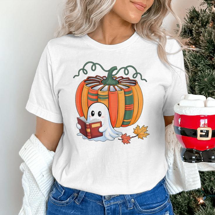 Fall Book Pumpkin Books Ghost Reading Halloween Teacher Unisex T-Shirt, gift for family, gift for coworker Fall Book Pumpkin Books Ghost Reading Halloween Teacher Unisex T-Shirt, gift for family, gift for coworker