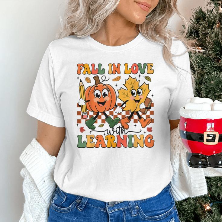Fall In Love With Learning Thanksgiving Teacher Student Unisex T-Shirt, gift for family, gift for coworker Fall In Love With Learning Thanksgiving Teacher Student Unisex T-Shirt, gift for family, gift for coworker