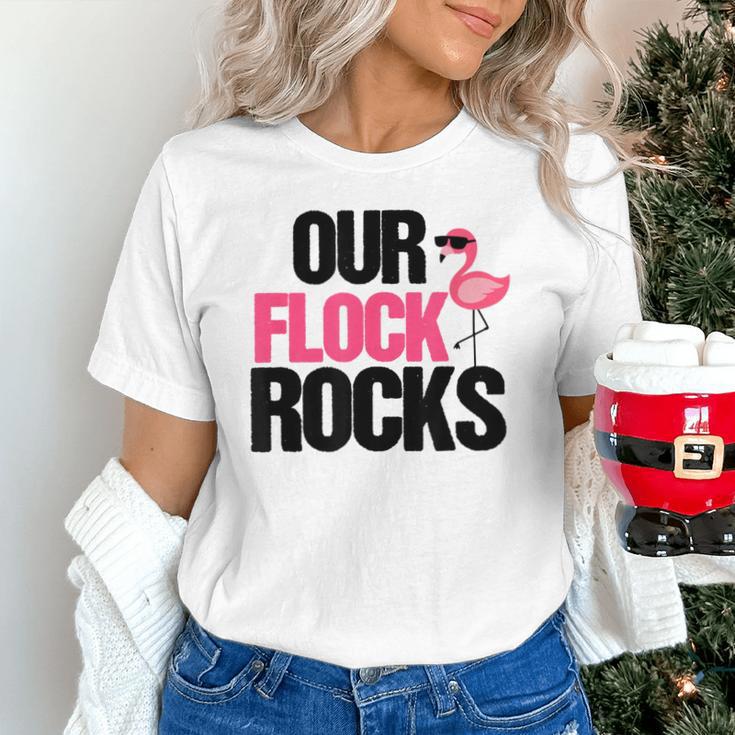 Our Flock Rocks Flamingo Mother's Day Teacher Unisex T-Shirt, gift for family, gift for coworker Our Flock Rocks Flamingo Mother's Day Teacher Unisex T-Shirt, gift for family, gift for coworker