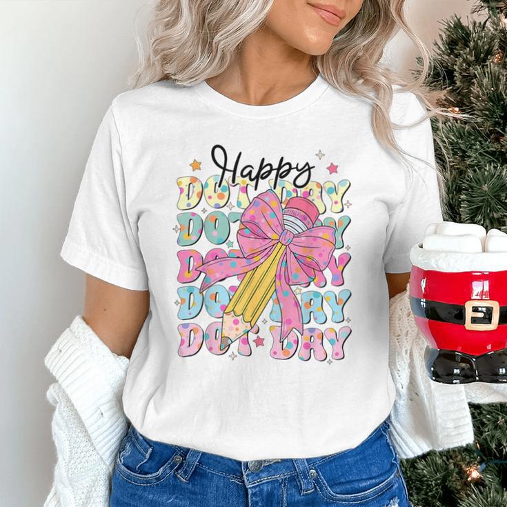 Happy Dot Day 2025 Coquette Bow Teachers Kids Boys Girls Unisex T-Shirt, gift for family, gift for coworker Happy Dot Day 2025 Coquette Bow Teachers Kids Boys Girls Unisex T-Shirt, gift for family, gift for coworker