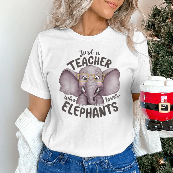 Just a Teacher Who Loves Elephants Elephant Lover Educator Unisex T-Shirt, gift for family, gift for coworker