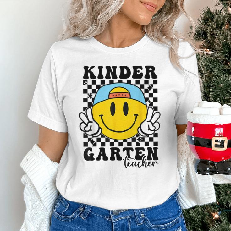 Kindergarten Teacher Hippie Smile Face Back School Unisex T-Shirt, gift for family, gift for coworker Kindergarten Teacher Hippie Smile Face Back School Unisex T-Shirt, gift for family, gift for coworker