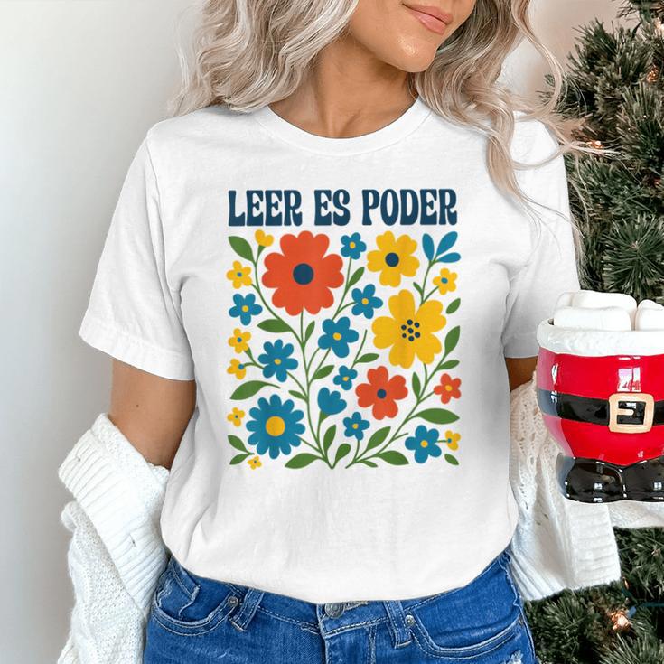 Leer Es Poder Cute Floral Boho Spanish Teacher Reading Unisex T-Shirt, gift for family, gift for coworker Leer Es Poder Cute Floral Boho Spanish Teacher Reading Unisex T-Shirt, gift for family, gift for coworker