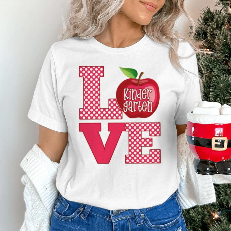 Love Kindergarten Cute Apple School Teacher Unisex T-Shirt, gift for family, gift for coworker Love Kindergarten Cute Apple School Teacher Unisex T-Shirt, gift for family, gift for coworker